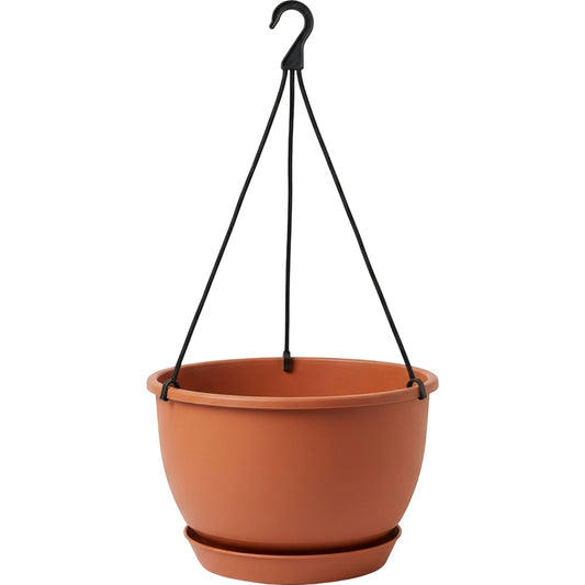 Ridg Hanging Plastic Planter 25 cm Terracotta Color - Product view