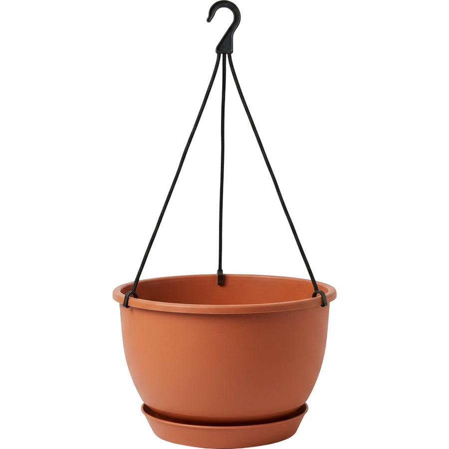 Ridg Hanging Plastic Planter 25 cm Terracotta Color