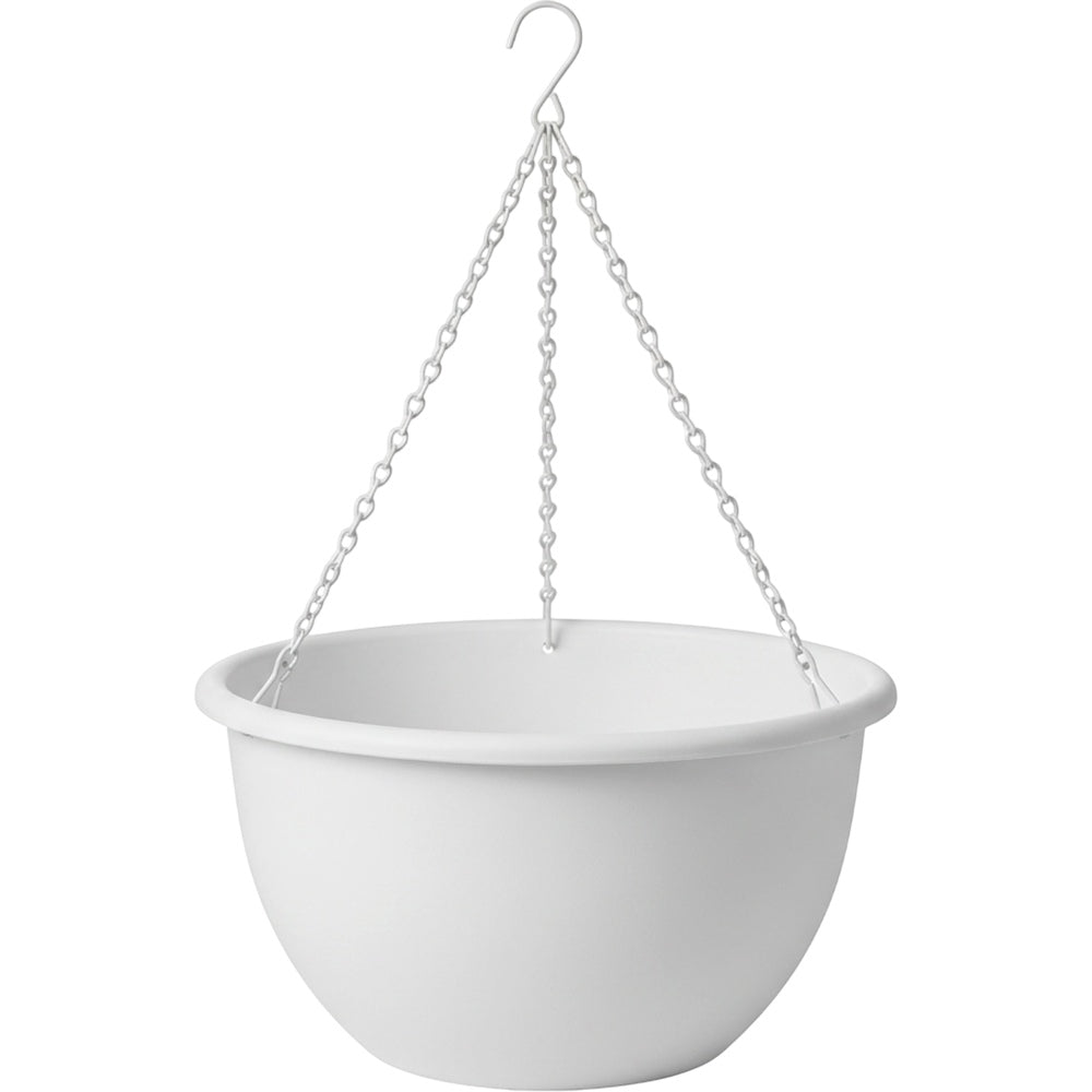 Ridg Hanging Plastic Planter White 9 in with Chain
