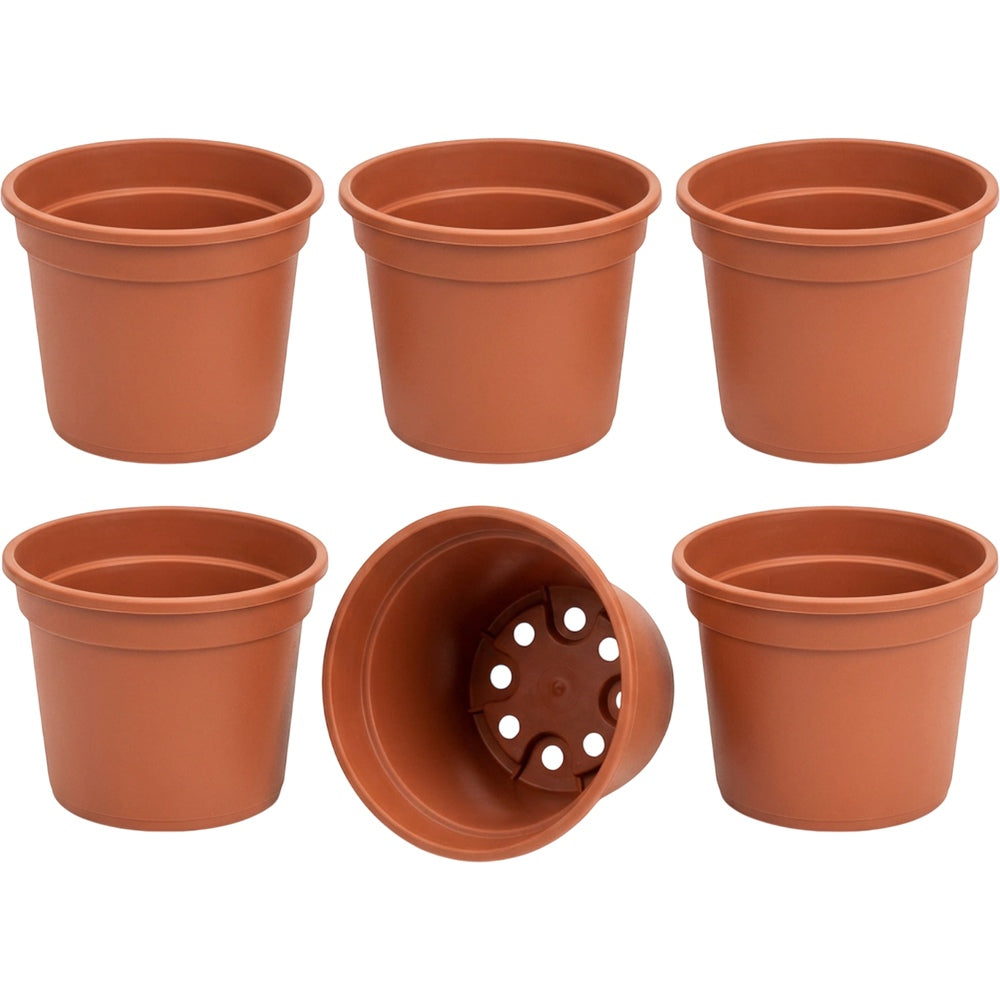 Ridg Plastic Nursery Pots Terracotta 5 in 6 Pack