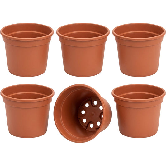 Ridg Plastic Nursery Pots Terracotta 5 in 6 Pack