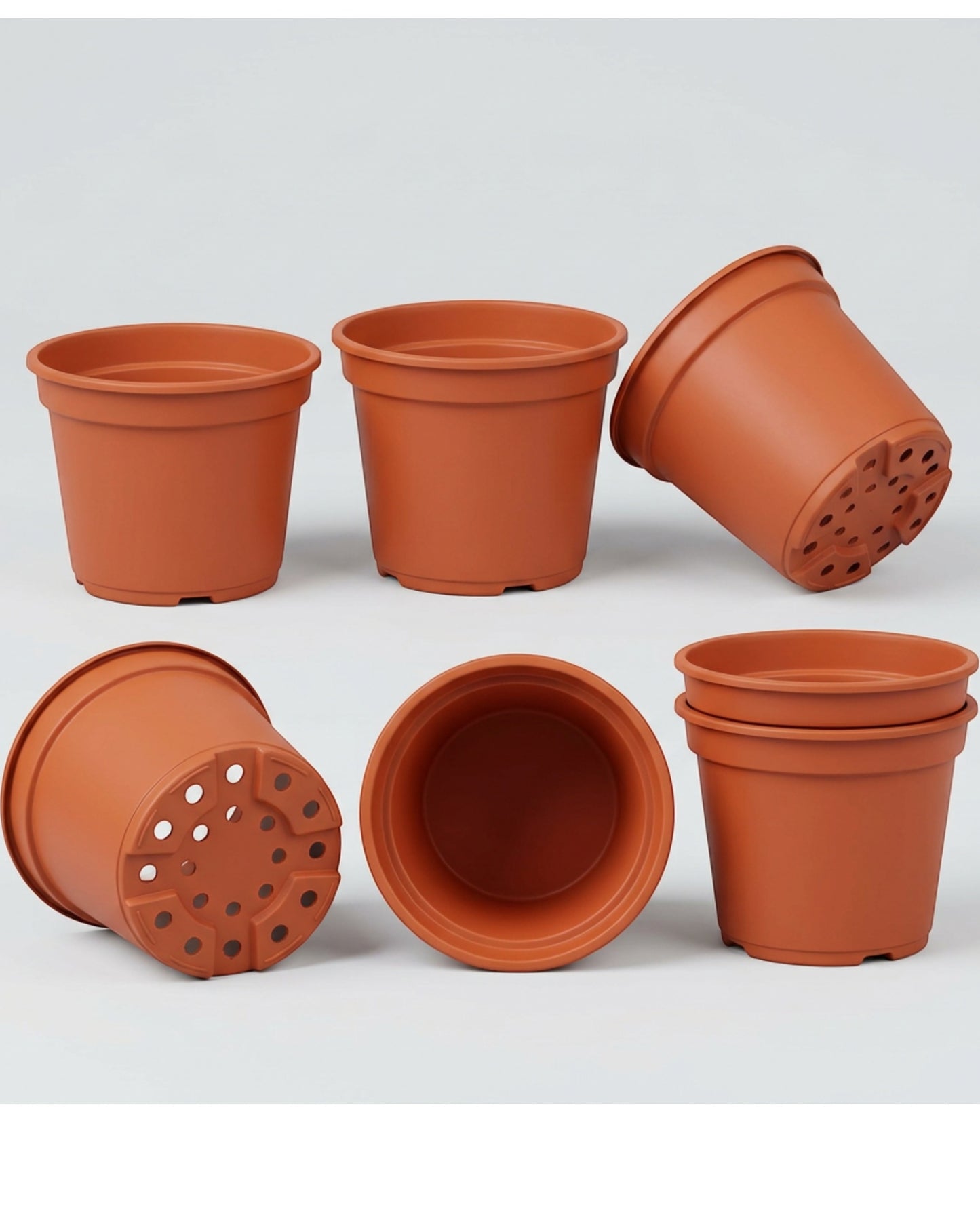 Ridg Plastic Nursery Pots Terracotta 5 in 6 Pack