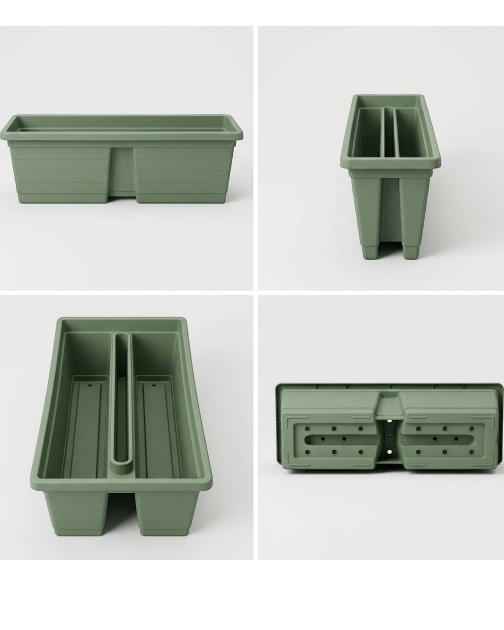 Ridg Railing Plastic Planter Sage 18 in