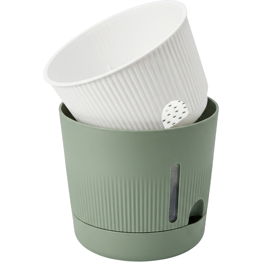Ridg Self-Watering Plastic Planter 20 cm Sage Green