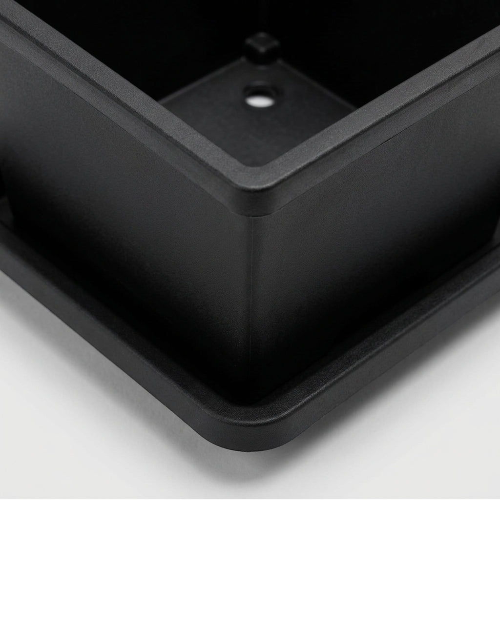 Ridg Square Plastic Planter Black 7 in with Tray