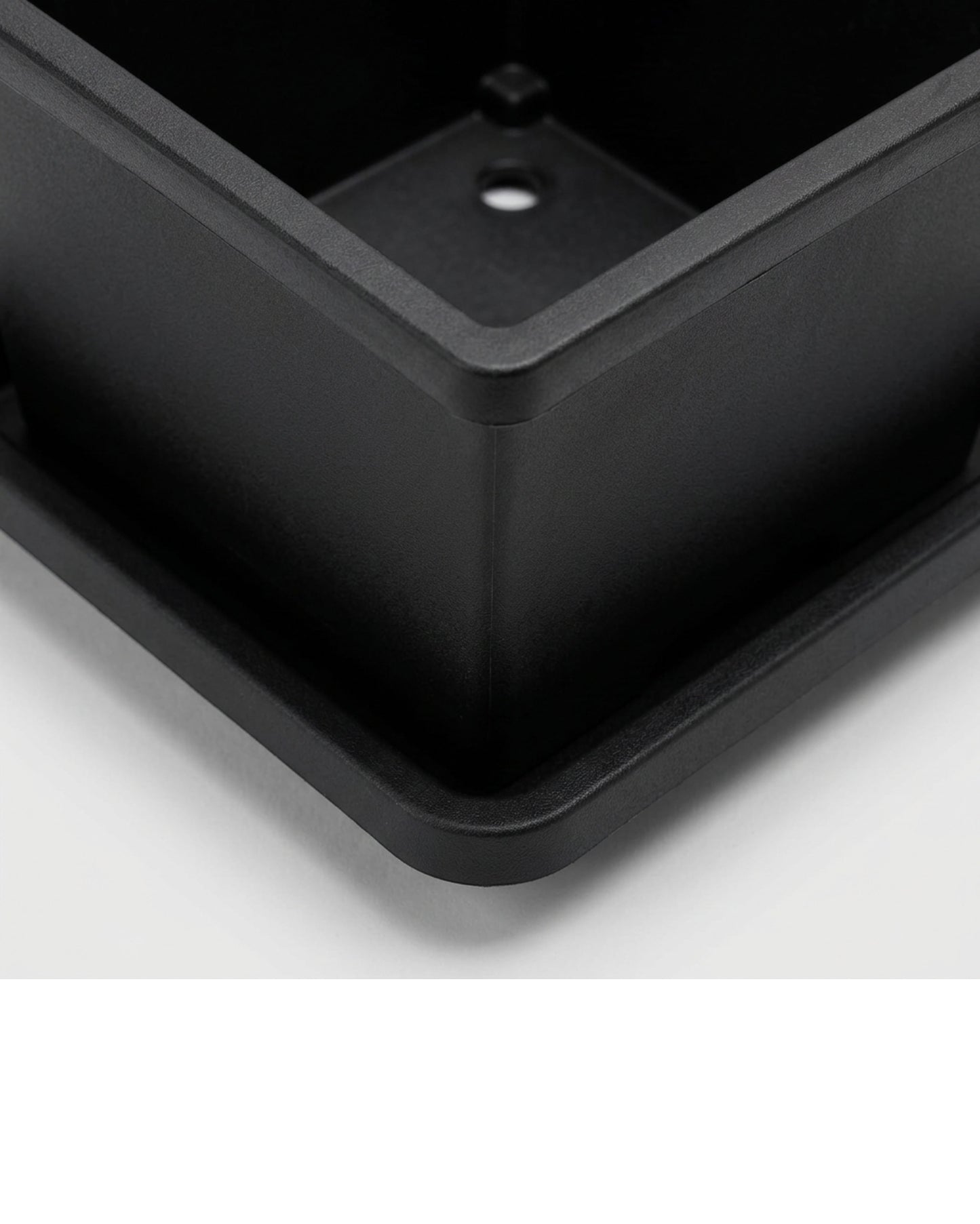 Ridg Square Plastic Planter Black 7 in with Tray