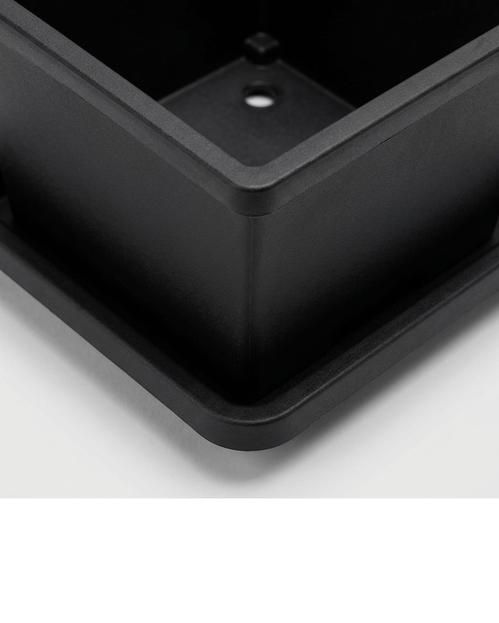 Ridg Square Plastic Planter Black 7 in with Tray
