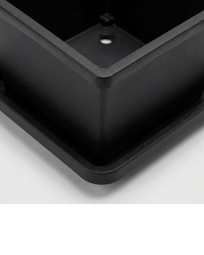 Ridg Square Plastic Planter Black 7 in with Tray